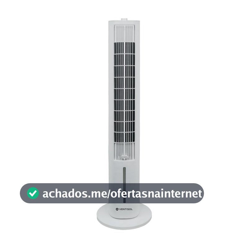 Ventilador Torre Climatizador Ventisol Clit Abastece 3,6 Litros 5 em 1 Silencioso