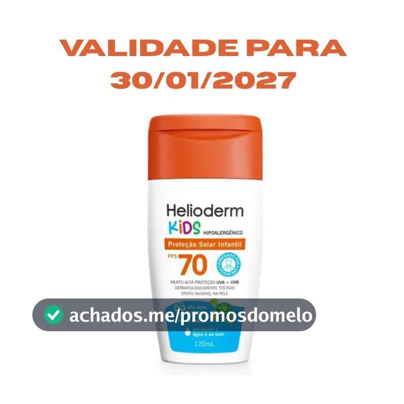 Protetor Solar Infantil Helioderm Kids FPS 70 com 120ml
