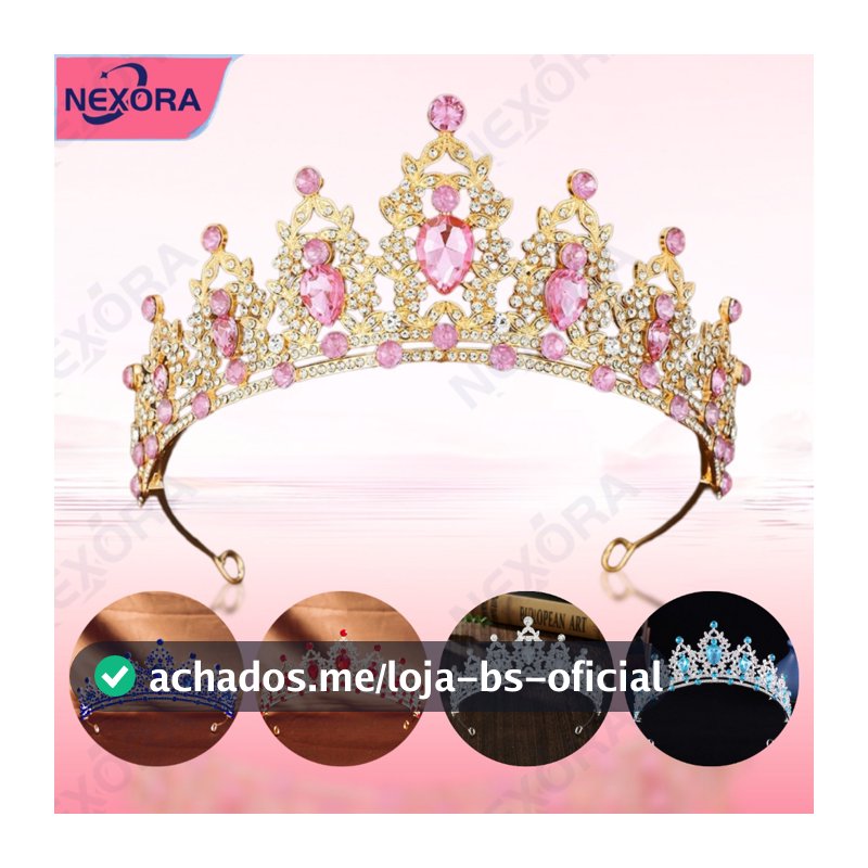 Tiara de Strass Barroca Luxuosa | Acessório de Princesa para Casamento & Festas