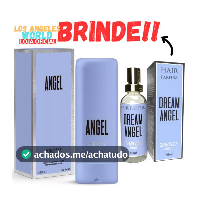 ANGEL 200ml Isabelle La Belle Creme Corporal Hidratante Perfumado + Perfume Capilar Angel 15ml