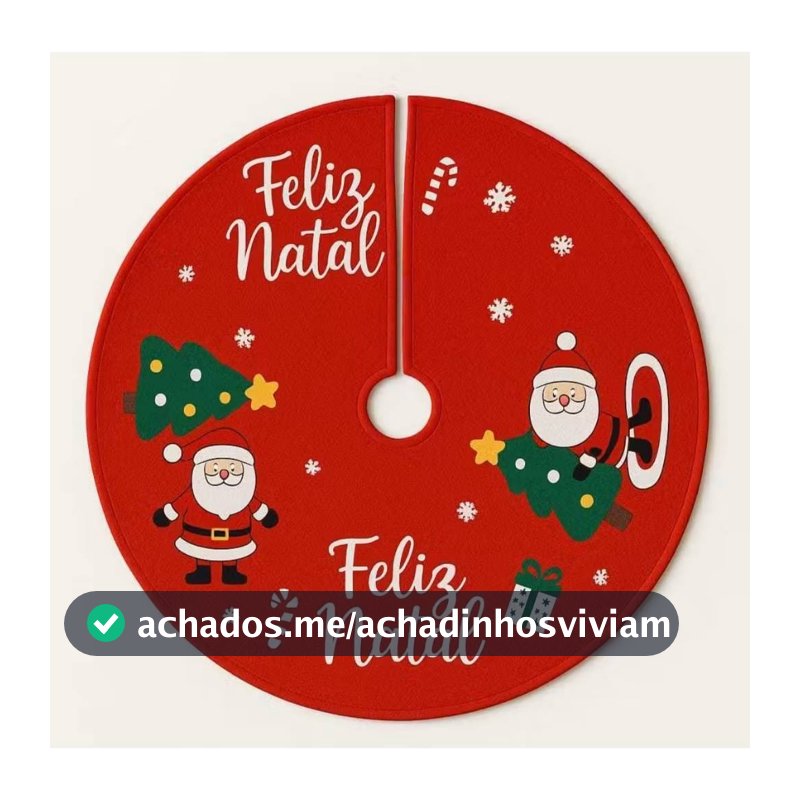 Saia para Árvore de Natal 40cm Tapete Decorativo para Base de Pinheiro Natalino