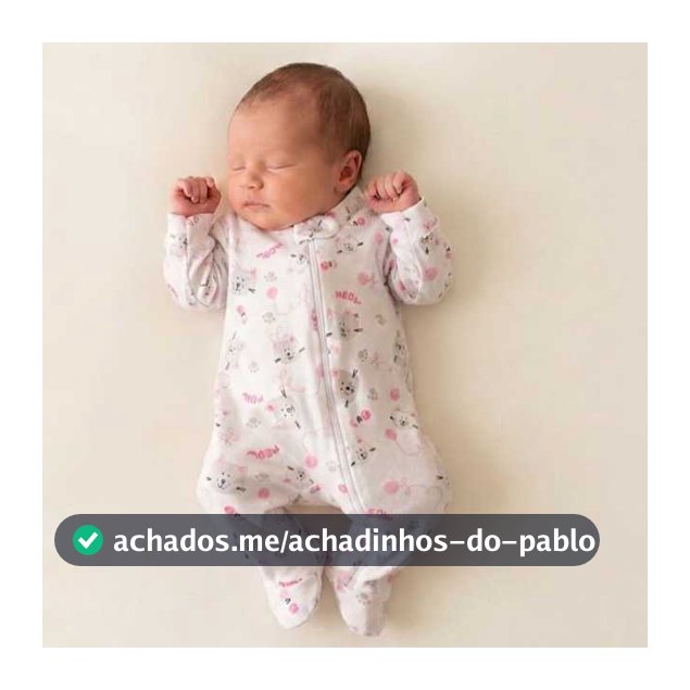 Roupinha Macacão Longo Menina Pijaminha Fechamento Ziper Malha Canelada -Tam RN, P, M e G