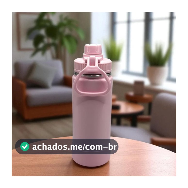 Garrafa Térmica 550ml Sem Bpa Ideal Para Academia Aço Inox Base Silicone