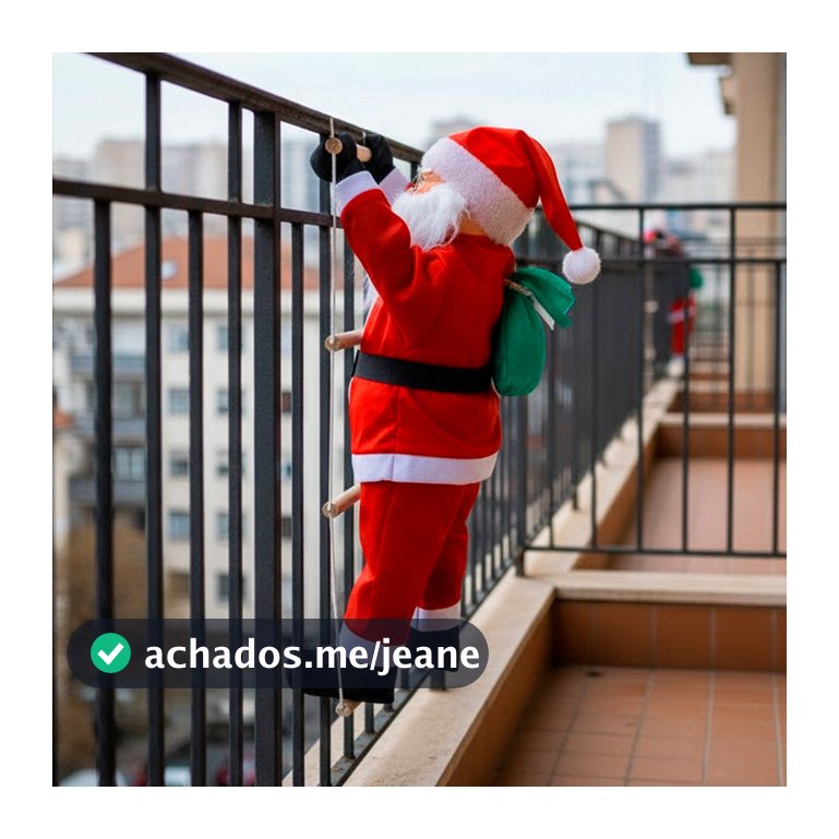Boneco Papai Noel Grande 90cm Subindo Escada Decorativo Enfeite de Natal Festa