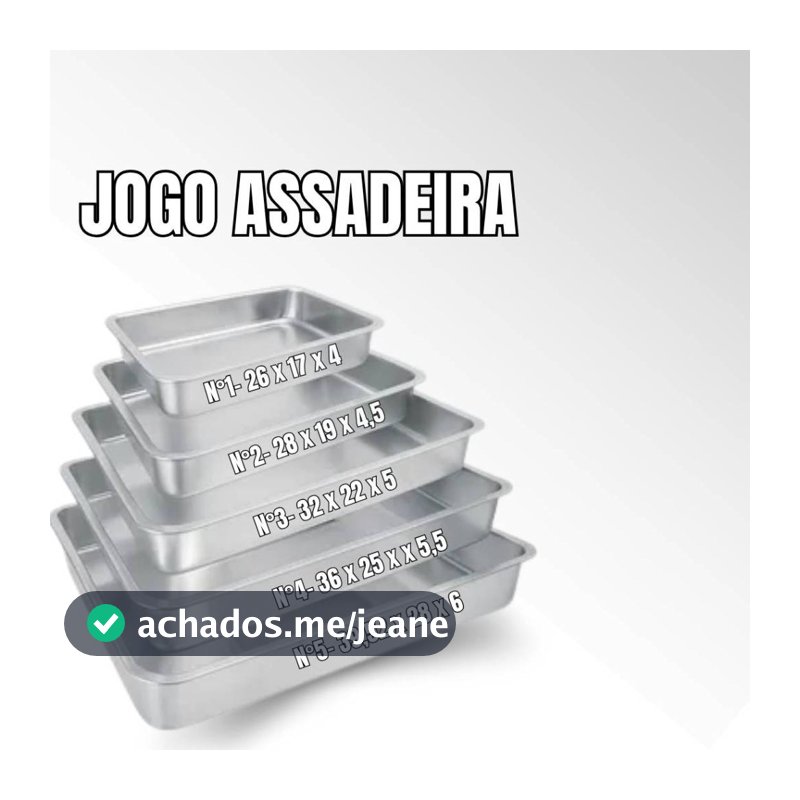 Jogo Assadeiras Tabuleiros Formas Extra Padrão 5 peças - Estamparia Leste