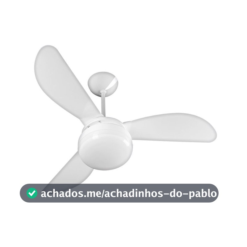 Ventilador De Teto Ventisol Fenix Branco 3 Pas Dupla Face Econômico e Silencioso - 127v