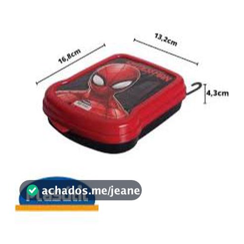 Sanduicheira Porta Lanche Infantil Homem Aranha | Tampa Fixa | Lancheira Escolar e Passeios
