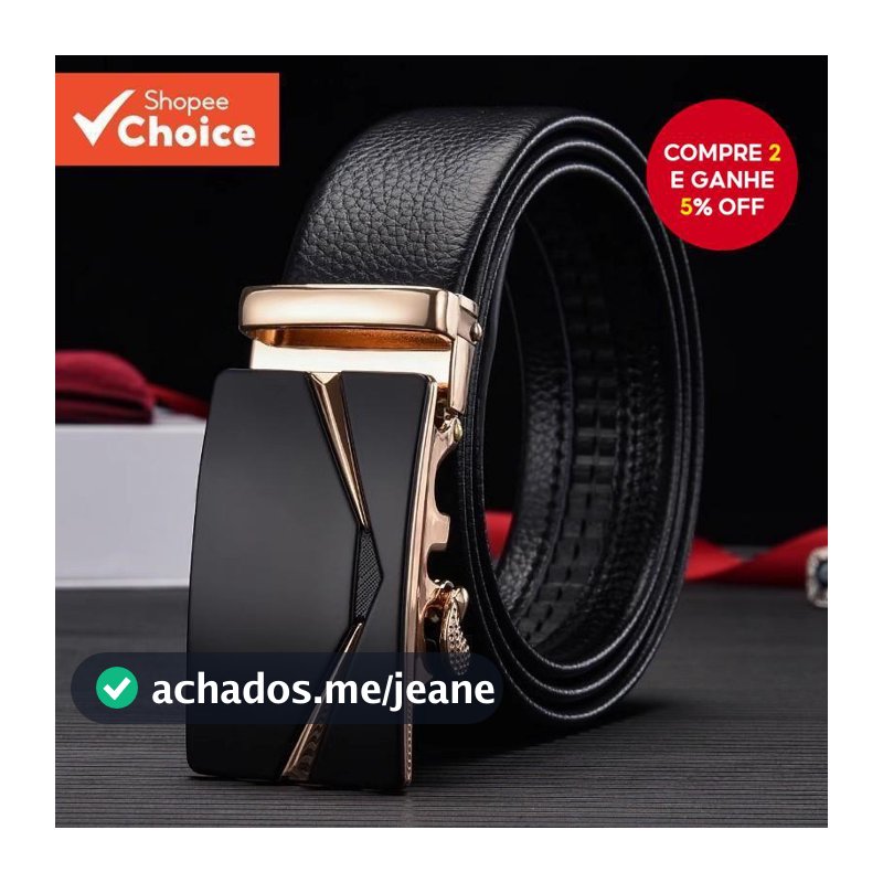 Cinto Masculino De Couro Genuíno Com Fivela Automática – Alça Ajustável Durável Para Negócios , Casual E Uso Diário