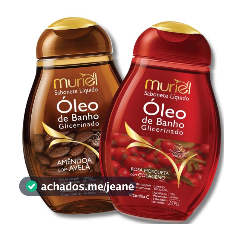 Kit 2 Sabonete Liquido Óleo de Banho GLICERINADO 230ML Muriel - ESCOLHA SUA DUPLA