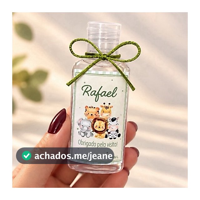 Frasco de álcool em gel personalizado com laço (FRASCO VAZIO) - 60mL