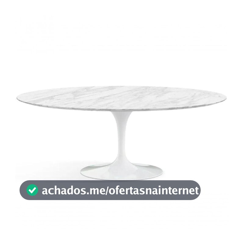Mesa De Jantar Saarinen Oval 120X80cm Mármore Carrara Branco