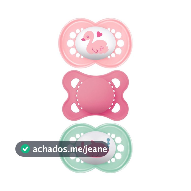 Kit com 3 Chupetas Original Bico de Silicone 0m+ Rosa - MAM