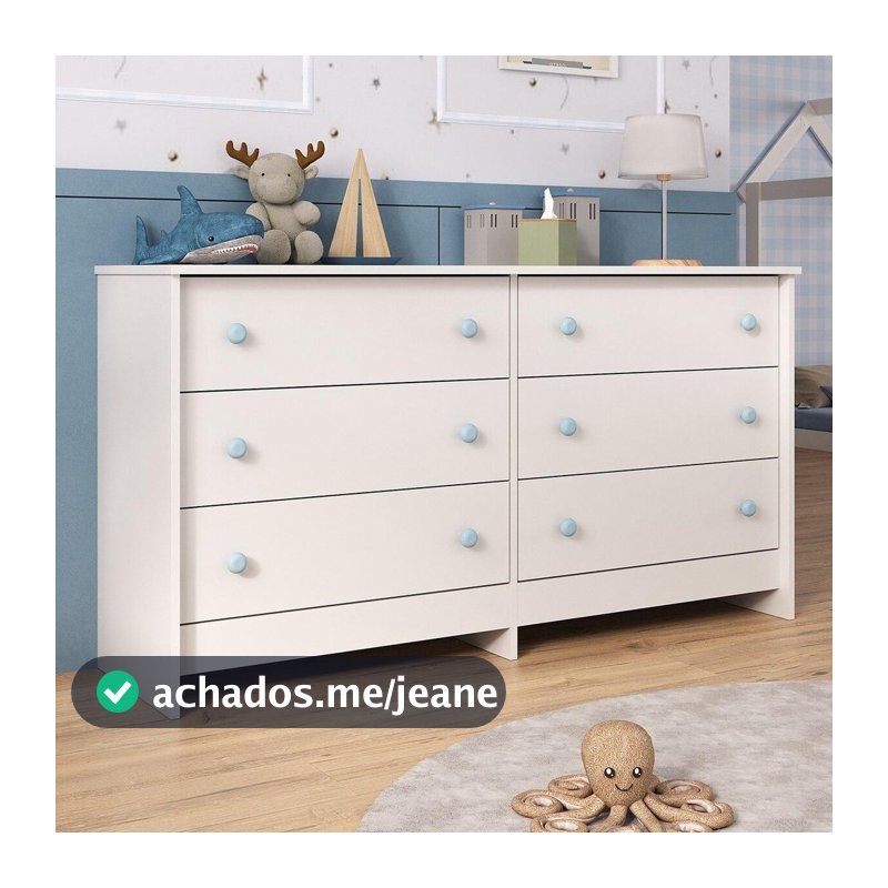 Cômoda Infantil 136cm com 6 Gavetas Multimóveis MP4336