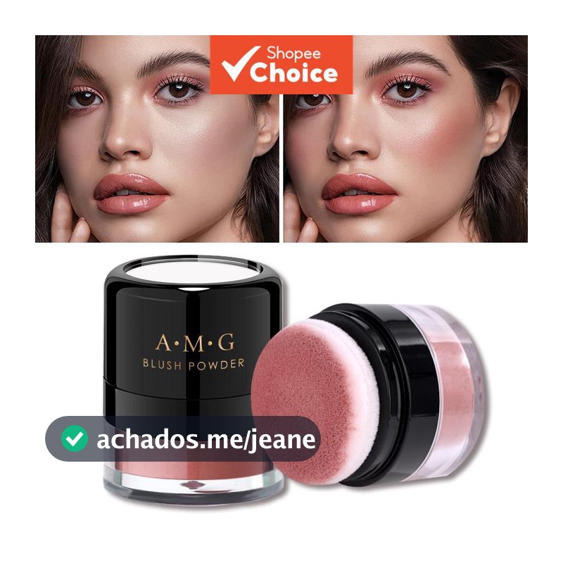 A·M·G 4 Cores Pó Blush Fosco Macio Puff Natural Maquiagem Facial À Prova D'água