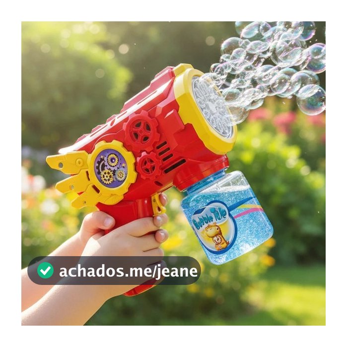 Pistola de Bolhas Elétrica Infantil com Luz LED Automática de Bolhas