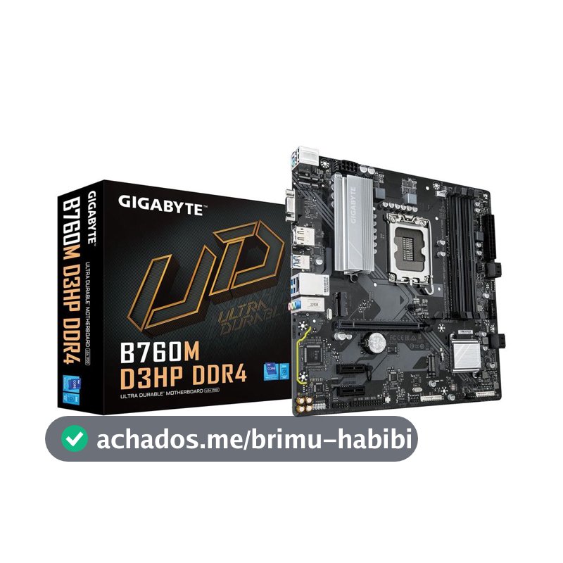 Placa Mãe Gigabyte B760M D3HP DDR4 LGA 1700 4x DDR4 Chipset B760 mATX