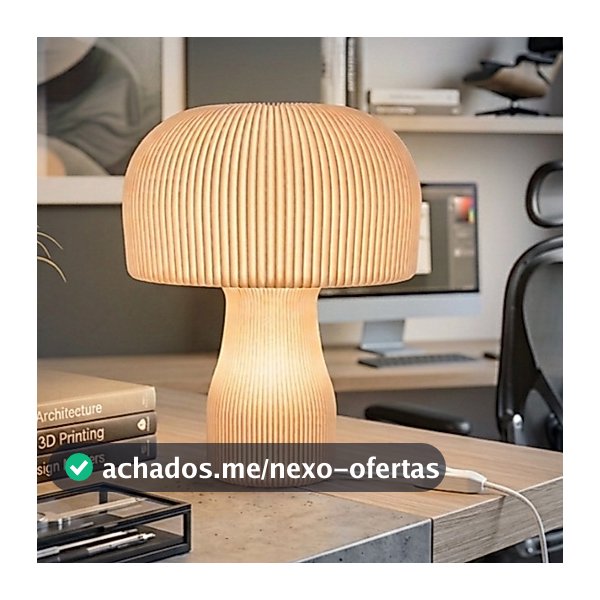 Abajur Cogumelo Designe Elegante Moderno Luminaria De Mesa Bivolt