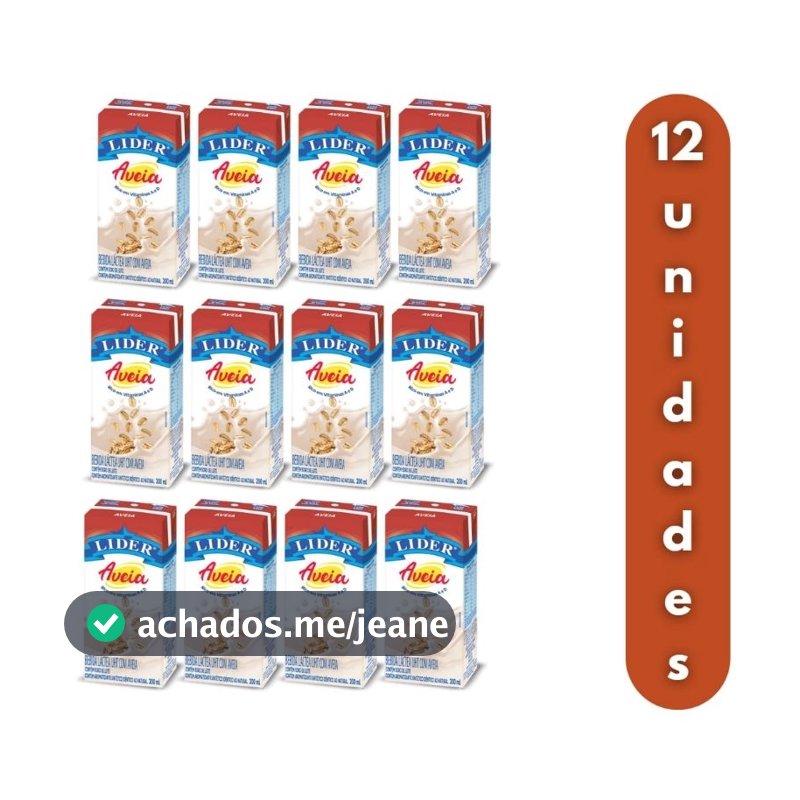 Kit 12 a 20 unidade Bebida Lactea lider Aveia 200ml
