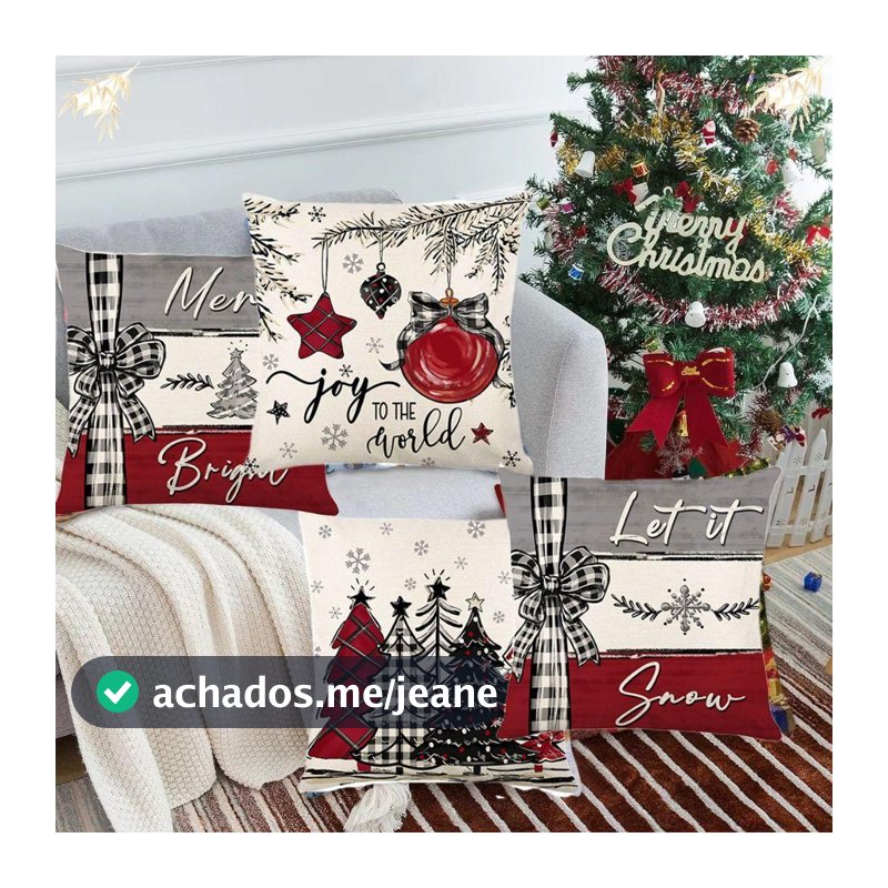 Capa De Almofada De Árvore De Natal , Decoração Para Casa De Linho , Decorativa De 2025