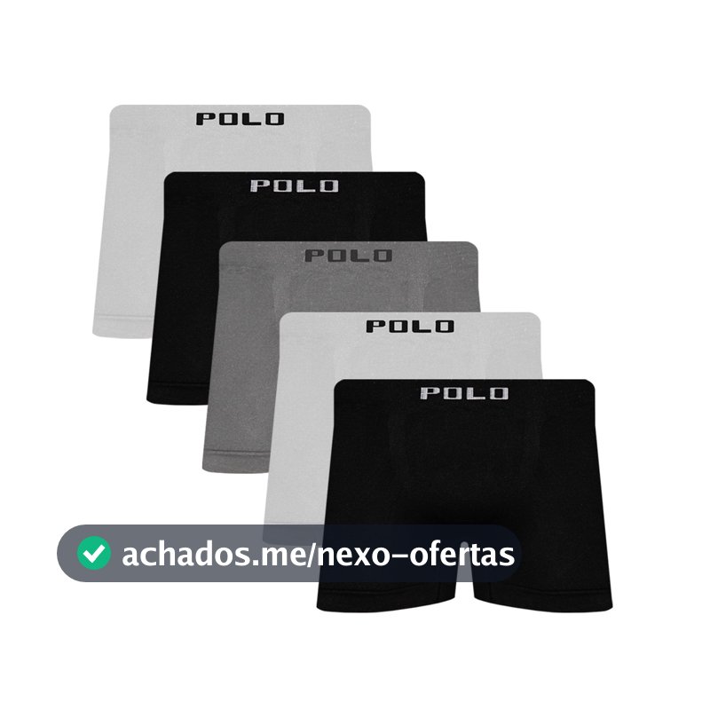 Kit 5 Cuecas Polo Star Boxer Microfibra Confortável Adulto Sortido