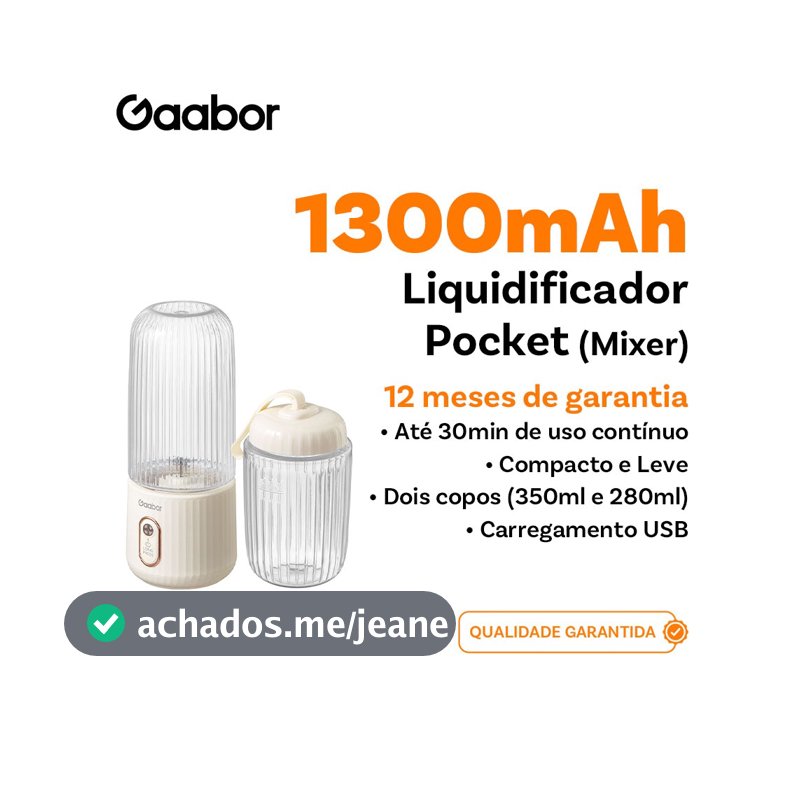 Gaabor Mini copo de liquidificador 350 ml + 280 ml Sem fio e conveniente Bateria de grande capacidade de FP03T -1