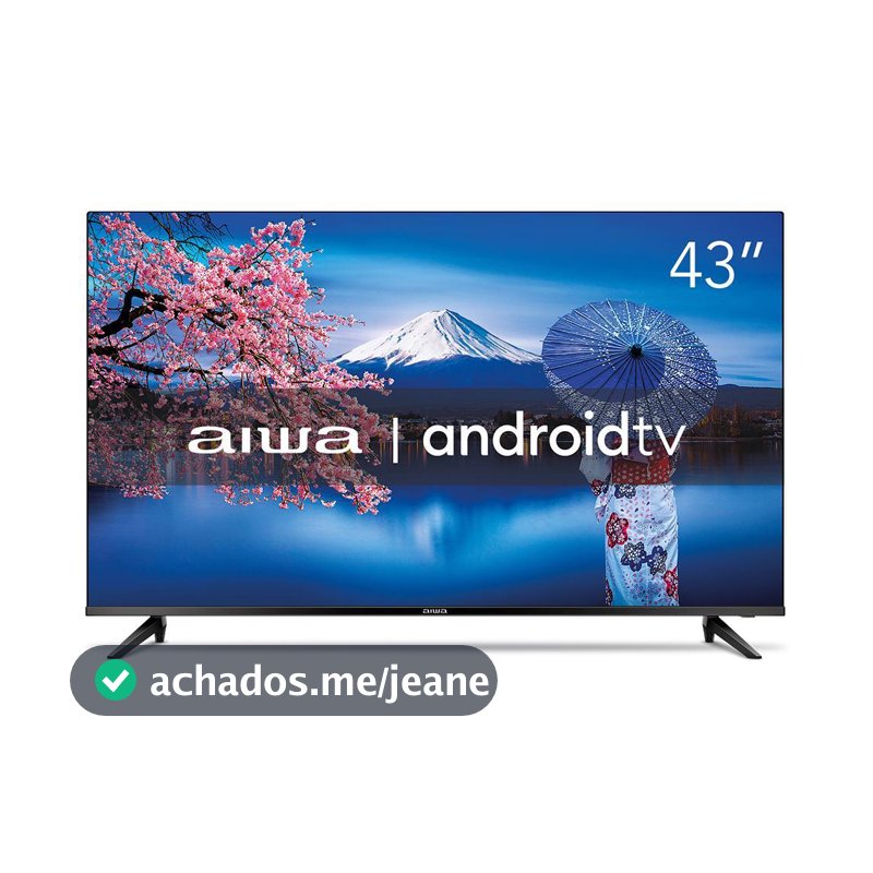 Smart TV AIWA 43” Android Full HD Borda Ultrafina HDR10 Dolby Áudio AWS-TV-43-BL-02-A