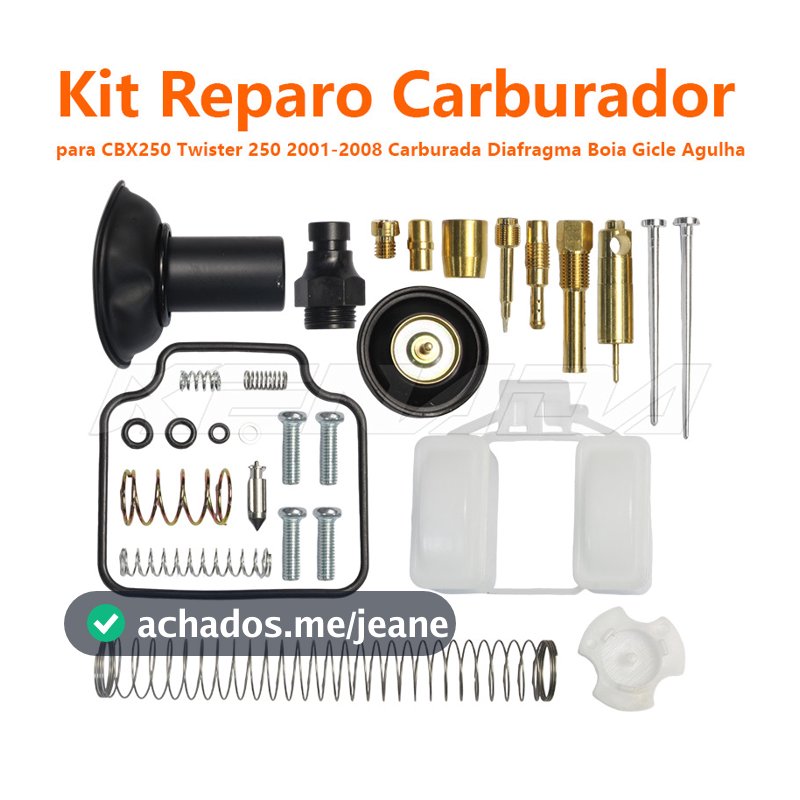 Kit Reparo Carburador CBX250 Twister 250 2001-2008 Carburada Diafragma Boia Gicle Agulha