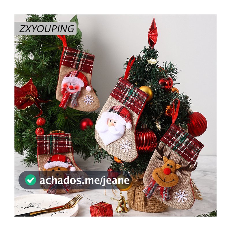 1/4 Unidades Meias De Natal Festivas Decorações De Atmosfera Para Casa Árvores Presentes De Ano Novo