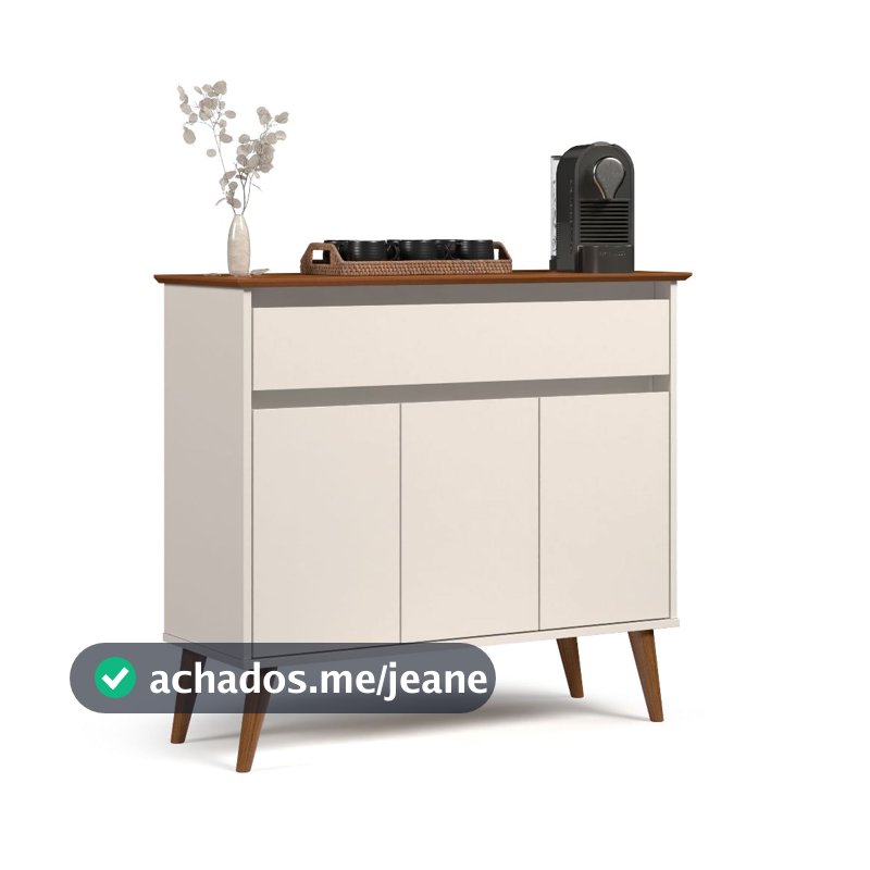 Aparador Sala De Estar Retrô Balcão Buffet Com Gaveta E 3 Portas Armário Cozinha Cairo Outlet