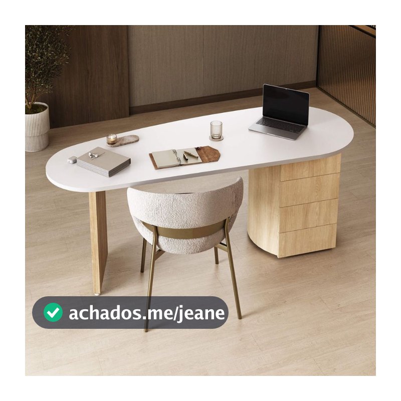Escrivaninha Ovale Com 4 Gavetas Artany Mesa Home Office e Escritório