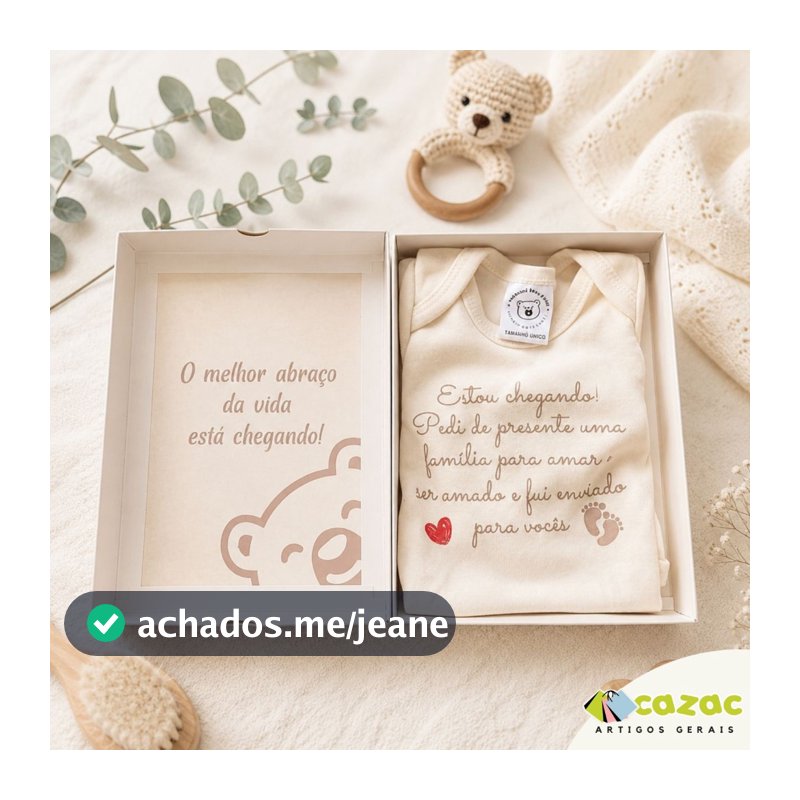 Body Recém Nascido Presente Bebê Gravidez Frases Estampado Branco Caixa Revelação Estou Chegando