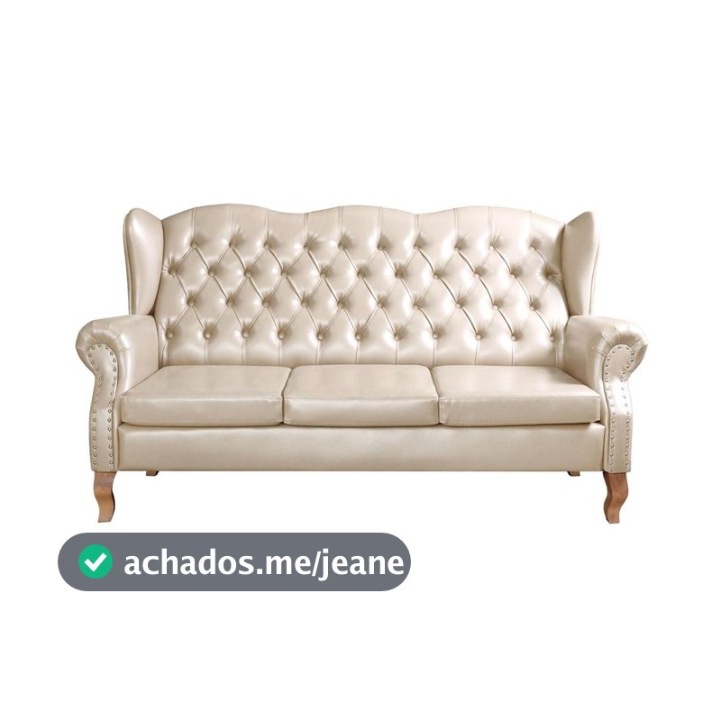 Sofá Chesterfield Imperador 3 Lugares Classico Rústico Grande Imponente