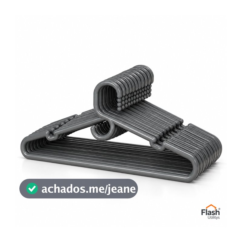 Kit Cabides Adulto Reforçado 24 36 48 Peças Cor Aleatória Plástico Resistente Guarda-Roupa Closet