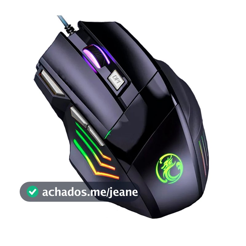 Mouse Gamer Para Jogo 3200dpi Profissional Ergonômico com fio Óptico LED RGB USB PC Videogame