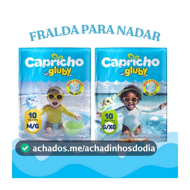 Fralda para Nadar Capricho Gluby Praia Piscina