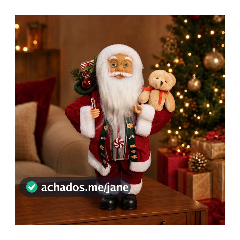 Boneco Brinquedo Papai Noel 45cm Decorativo Enfeite Presente de Natal Natalino Natal Bonito
