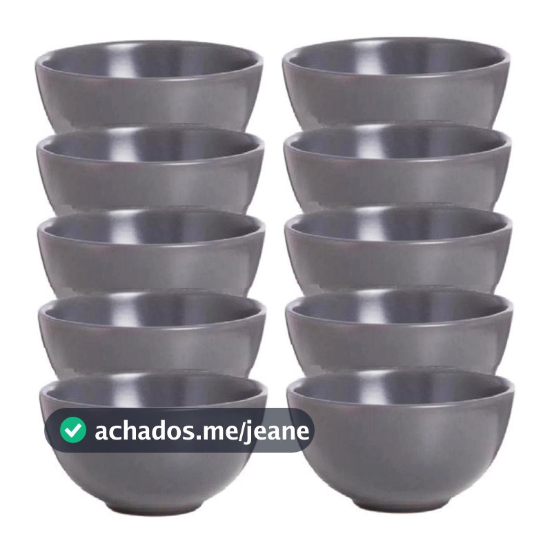 Kit 6 Tigelas 700ml Melamina Cinza Utilidades Domésticas