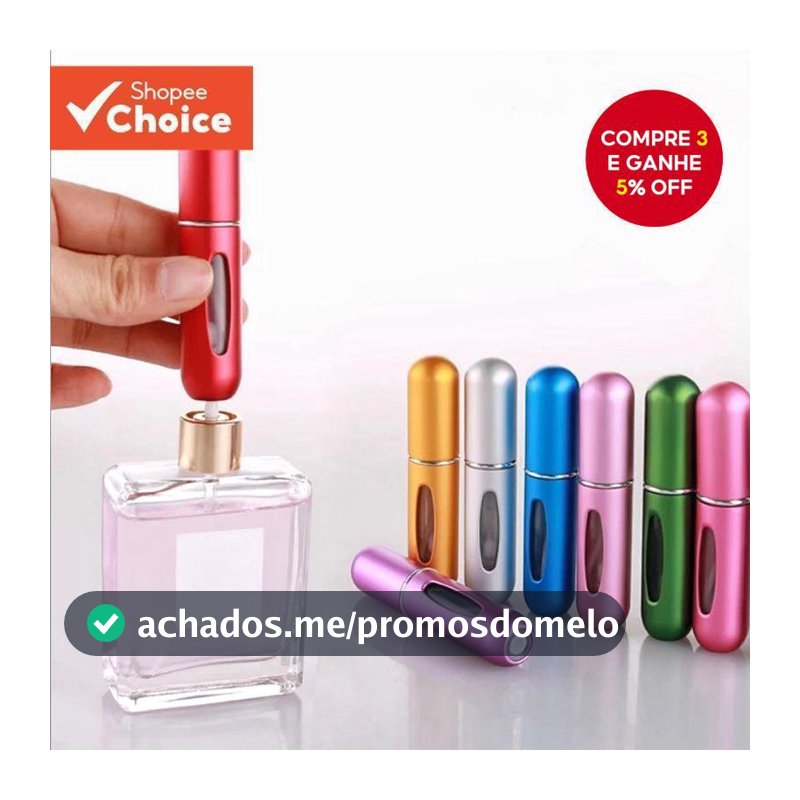Frasco De Spray De Perfume Recarregável-Mini Atomizador Portátil De Viagem Para Perfumes E Óleos Essenciais 5ml