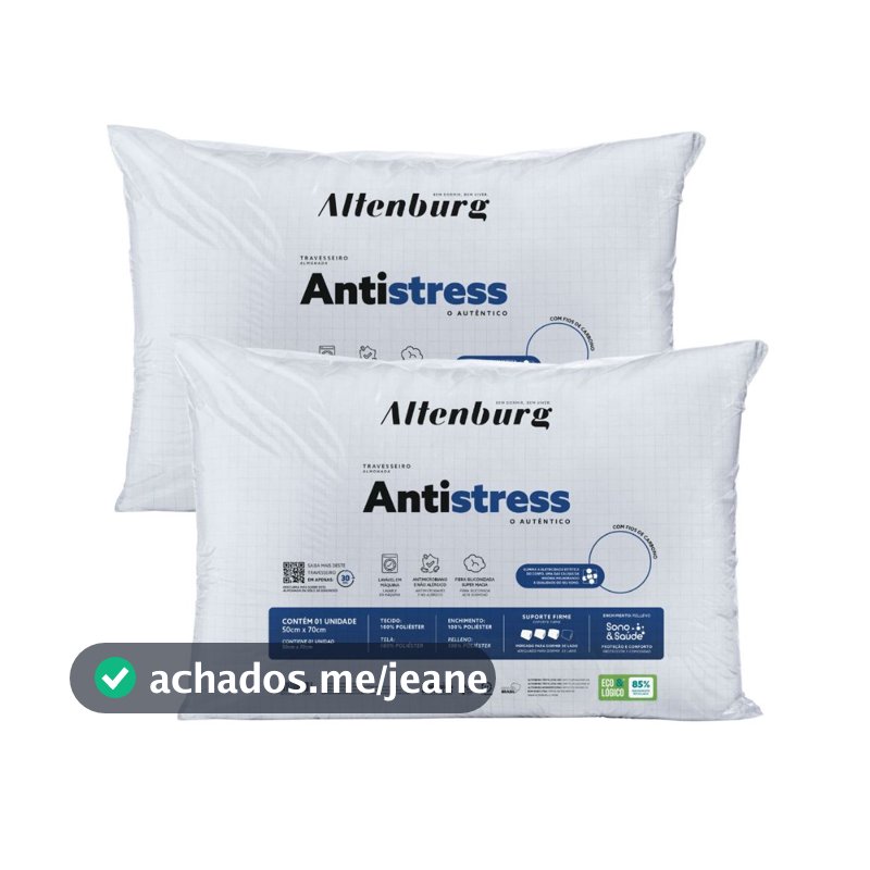 Kit 02 Travesseiros Altenburg Antistress Tech 0,50x0,70m