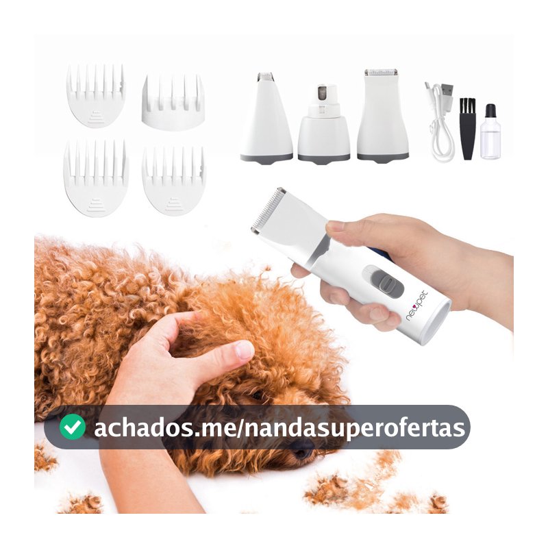 4 em 1 Conjunto de aparador de corte de cabelo para cães e gatos aparador de pêlos para patas de animais