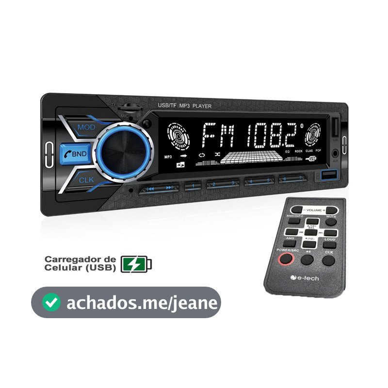 Radio Mp3 Automotiv E-tech combat Plus Bluetooth Usb Aux Sd