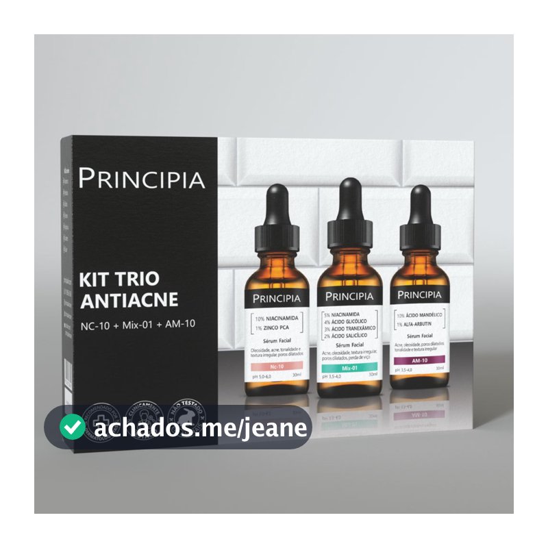 Principia Kit Trio Antiacne c/ Sérum Niacinamida Nc-10 + Sérum Mix-01 + Sérum Mandélico Am-10