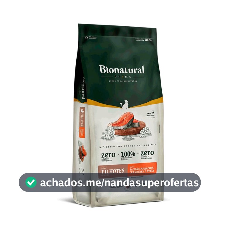 Ração Bionatural Prime Gatos Filhotes Salmão 20kg
