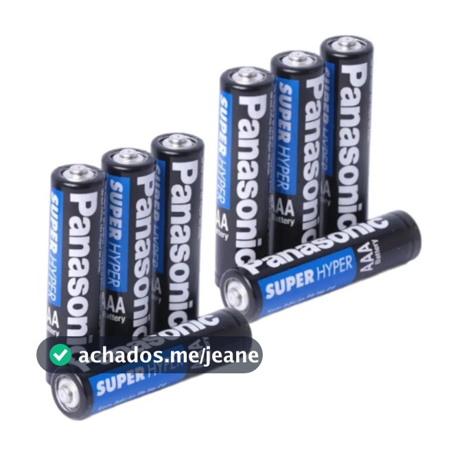 Pilha Palito AAA Panasonic kit 8 pilhas 1,5v-1,5ah