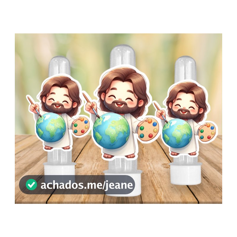 Apliques para Tubete Doces Bolo - O MAIOR PINTOR DO MUNDO - JESUS -  Lembrancinhas Divertidas para Sua Festas