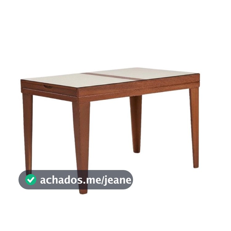 Mesa de Jantar 4 a 6 Lugares Retangular Extensível Tampo de Vidro/MDF Paris Marrom/Mel Mel/Off White