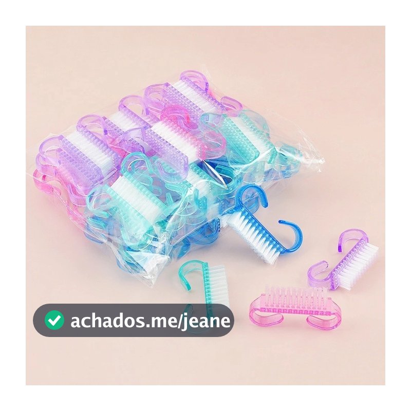 Kit Escovinha de Unhas de Plástico com cerdas de NYLON e cabo anatômico deslizante