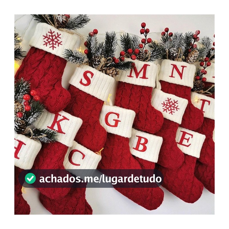 Enfeite de Natal Letras de alfabeto completo Vermelhas  Meias De Natal Pingentes De árvore De Natal,