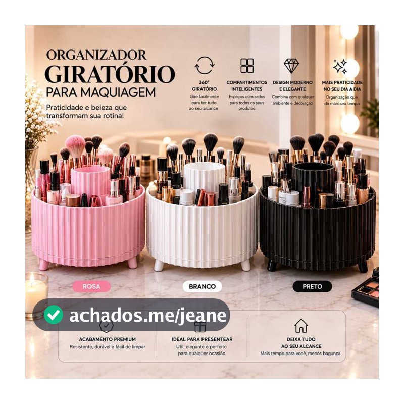 Porta Pincel | Organizador de Mesa suporte Giratório Para Maquiagem Multiuso para Cosméticos Sala Escritório Cozinha.
