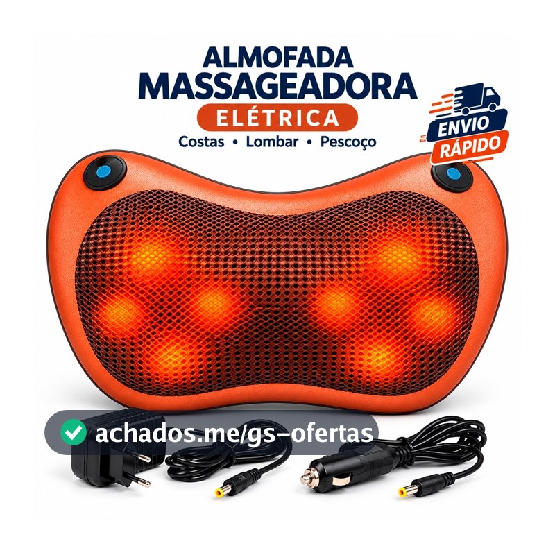 Massageador 8 Bolas Shiatsu Lombar Pescoço Veicular E Casa Almofada Lombar Pescoço Pés